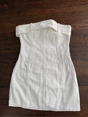 White Fox Boutique Strapless Off-White Mini Dress